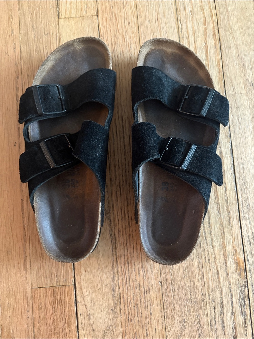 Black suede Arizona Birkenstock 38